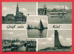 158653 / Kiel - RATHAUS , BINNENHAFEN  ,  SAILING SEGELSCHIFFE  , HAFEL LABOE SHIP PILLAU LABOE , LABOE MARINE EHRENMAL - Kiel