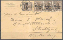 WI. - Belgien - Karte  31.8.1917 / Brüssel Nach Stuttgart / Siehe Photos - Occupazione 1914 – 18