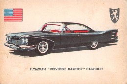 02770 "PLYMOUTH BELVEDERE HARDTOP CABR."  CAR.  ORIGINAL TRADING CARD. " AUTO INTERNATIONAL PARADE, SIDAM - TORINO"1961 - Motori