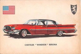 02771 "CRYSLER WINDSOR SEDAN"  CAR.  ORIGINAL TRADING CARD. " AUTO INTERNATIONAL PARADE, SIDAM - TORINO"1961 - Engine