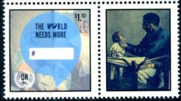 ONU New-York 2013 - 1 Timbre Avec Vignette Extrait De Feuille De Timbres Personnalisés "World Humanitarian Day" ** - Neufs