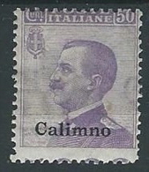 1912 EGEO CALINO EFFIGIE 50 CENT MH * - G017 - Egée (Calino)