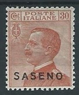 1923 SASENO EFFIGIE 30 CENT LUSSO MH * - G017 - Saseno