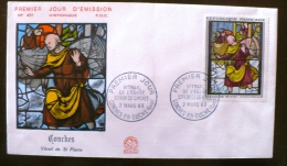 FRANCE Peinture, Yvert 1377. CONCHES VITRAIL ST PIERRE.  Fdc, Premier Jour.  02/03/1963 - Religious