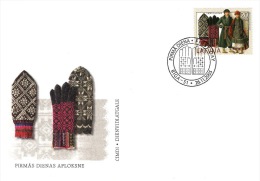 Latvia Lettland Lettonie 2005 (18) Mittens Of Latvia - South Latgale - National Costumes For Winter (unaddressed FDC) - Latvia