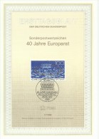 ALEMANIA DOCUMENTO PRIMER DIA BONN 40 AÑOS PARLAMENTO EUROPEO - European Community