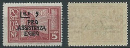 1943 EGEO OCCUPAZIONE TEDESCA PRO ASSISTENZA 5 LIRE MNH ** - G015 - Egeo (Occup. Tedesca)