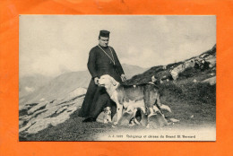 SUISSE CANTON DE  VALAIS /   BOURG SAINT PIERRE /  1910   PRETRE  ET CHIENS SAUVETAGE EN MONTAGNE    CIRC  NON  EDITEUR - Bourg-Saint-Pierre 