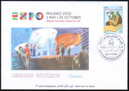 ARGELIA 2014 FDC  FDC Expo Milan 2015 Milano Universal Expo - Climate Italia Italy Exposition Food Germany - 2015 – Milán (Italia)