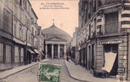 C 11098 - COURBEVOIE - 92 - Rue De L'église Prise De La Place Herold - Belle CPA - Rare -19?- - Les Essarts Le Roi