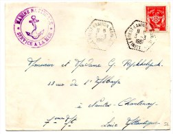Lettre En F.M. (03.03.1961) Brest Laninon Marine Pour Nantes_Service à La Mer_Dragueur CENTAURE - Military Postage Stamps