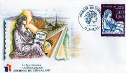 Lettre 1er Jour Journee Du Timbre 17 Saintes (1997) - Andere & Zonder Classificatie