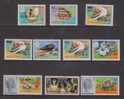 Aitutaki 1978 Shell Official Overprint Part Set 10 To $5 Including High Values MNH , 1 With Gum Fault - Aitutaki