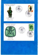 Enveloppes 1er Jour. Musée De Nouméa. Masque, Oreiller De Bois. 1972 Nouvelle-Calédonie - Cartas & Documentos
