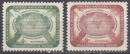 United Nations     Scott No    67-68   Mnh   Year  1958 - Unused Stamps