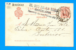 Entier Postal 1907 Barcelona - 1850-1931