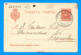 Entier Postal 1909 Jerez De La Frontera - 1850-1931