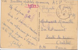 POSTE NAVALE  BIZERTE (TUNISIE) 1940 - Cartas & Documentos