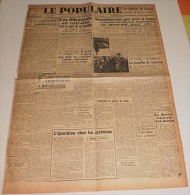 Le Populaire Du 2 Novembre 1944. (L'épuration Chez Les écrivains) - Francés