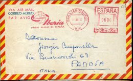 #5330 Spain,  Red Meter Freistempel, Barajas Madrid,  Iberia Lineas Aereas De Espana, Circuled Cover 1962 - Aerei