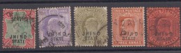 India, Princely State Jhind / Jind, Oveprinted On Br India King Edward, Queen Victoria 1 Rupee Service, Used Indien Inde - Unclassified