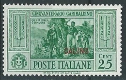 1932 EGEO CALINO GARIBALDI 25 CENT MH * - G032 - Ägäis (Calino)