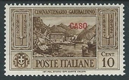 1932 EGEO CASO GARIBALDI 10 CENT MH * - G033 - Egeo (Caso)