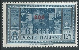 1932 EGEO COO GARIBALDI 1,25 LIRE MH * - G035 - Egeo (Coo)