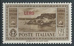 1932 EGEO LERO GARIBALDI 1,75 LIRE MH * - G036 - Egeo (Lero)