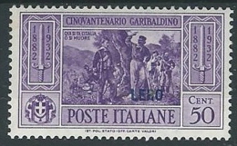 1932 EGEO LERO GARIBALDI 50 CENT MH * - G035 - Egeo (Lero)