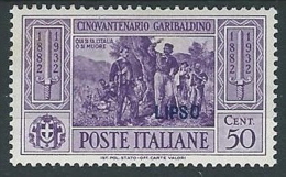 1932 EGEO LIPSO GARIBALDI 50 CENT MH * - G036 - Ägäis (Lipso)