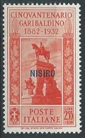 1932 EGEO NISIRO GARIBALDI 2,55 LIRE MH * - G037 - Ägäis (Nisiro)