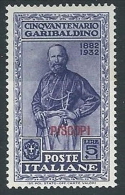 1932 EGEO PISCOPI GARIBALDI 5 LIRE MH * - G039 - Egée (Piscopi)