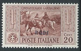 1932 EGEO RODI GARIBALDI 20 CENT MNH ** - G039 - Egée (Rodi)