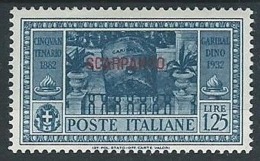 1932 EGEO SCARPANTO GARIBALDI 1,25 LIRE MH * - G040 - Ägäis (Scarpanto)