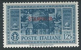 1932 EGEO STAMPALIA GARIBALDI 1,25 LIRE MH * - G041 - Aegean (Stampalia)