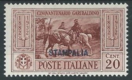 1932 EGEO STAMPALIA GARIBALDI 20 CENT MH * - G041 - Aegean (Stampalia)