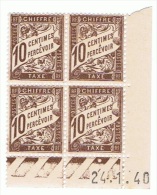 10c Brun Yvert France Taxe 29, A De A+B Du 24.01.40, ** - Portomarken