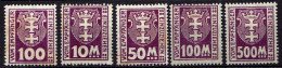 Danzig Portomarken 1923 Mi 15; 21; 23-25 * [261214XI] - Portomarken