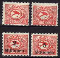 Danzig 1923 Mi 177-180 *, Flugpost / Air Mail [261214XI] - Ungebraucht