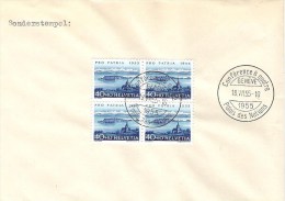Schweiz Suisse 1955: Brief Mit Zu 75 Mi 617 Yv 566 Im Block Mit ⊙ Viermächtekonferenz GENÈVE 18.VII.55 (Zu CHF 50.00) - Brieven En Documenten