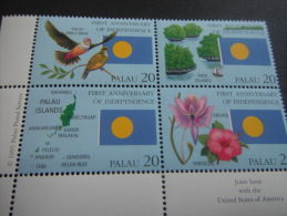 Palau  -Birds,National Flag Of Palau ,map . Flower - Specht- & Bartvögel