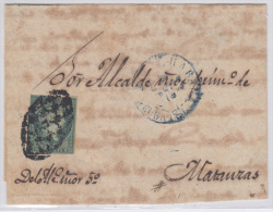 1855-H-28.* CUBA ESPAÑA SPAIN. ISABEL II. 1855. Ed.Ant.1. SOBRE ½ R. MARCA PREFILATELIA STAMPLESS BAEZA HABANA AZ - Préphilatélie