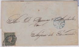 1856-H-23.* CUBA ESPAÑA SPAIN. ISABEL II. 1856. Ed.Ant.4. SOBRE ½ R. MARCA HABANA *** AZUL. 1857. - Prephilately
