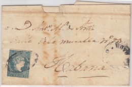 1857-H-106.* CUBA ESPAÑA SPAIN. ISABEL II. 1857. Ed.Ant.7. SOBRE ½ R. MARCA PREFILATELIA “HOYO COLORADO&rdq - Prephilately