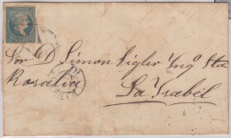 1857-H-111.* CUBA ESPAÑA SPAIN. ISABEL II. 1857. Ed.Ant.7. SOBRE ½ R. MARCA HABANA TIPO III (1) NEGRO. AL INGENIO - Prephilately