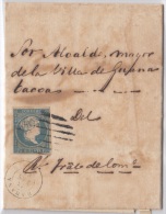 1857-H-120.* CUBA ESPAÑA SPAIN. ISABEL II. 1857. Ed.Ant.7. SOBRE ½ R. MARCA HABANA Y PARRILLA DE 7 LINEAS. 1861 - Prephilately