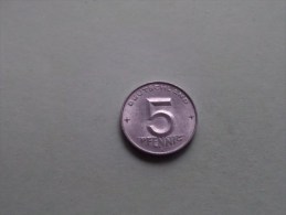 1952 A - 5 Pfennig / KM 6 ( Uncleaned - For Grade, Please See Photo ) ! - 5 Pfennig