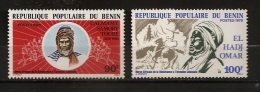 Bénin 1978 N° 412 / 3 ** Indépendance, Feu, Incendie, Fusil, Cheval, L´Almamy Saomry Touré, El Hadj Omar, Colonisation - Benin – Dahomey (1960-...)