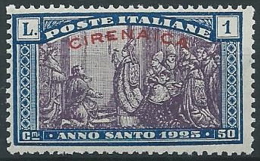 1925 CIRENAICA ANNO SANTO 1 LIRA MNH ** - G067 - Cirenaica